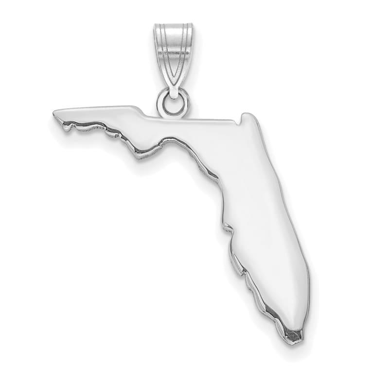 Sterling Silver Rhodium-plated FL State Pendant Bail Only - Seattle Gold Grillz