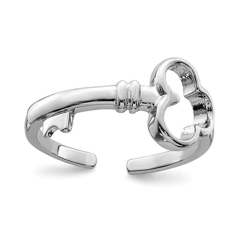 Sterling Silver Rhodium-plated Key Toe Ring - Seattle Gold Grillz