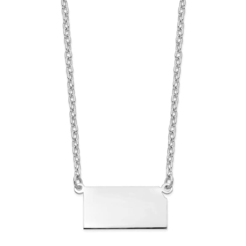Sterling Silver Rhodium-plated KS State Pendant with chain - Seattle Gold Grillz