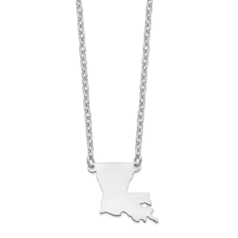 Sterling Silver Rhodium-plated LA State Pendant with chain - Seattle Gold Grillz