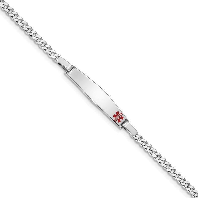 Sterling Silver Rhodium-plated Medical ID Curb Link Bracelet - Seattle Gold Grillz