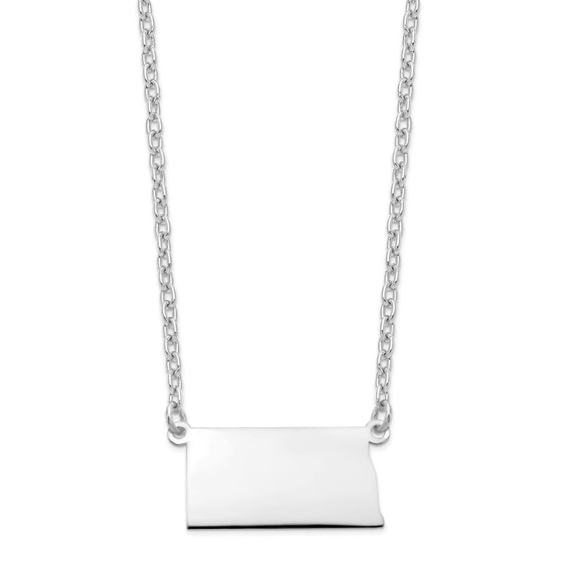 Sterling Silver Rhodium-plated ND State Pendant with chain - Seattle Gold Grillz