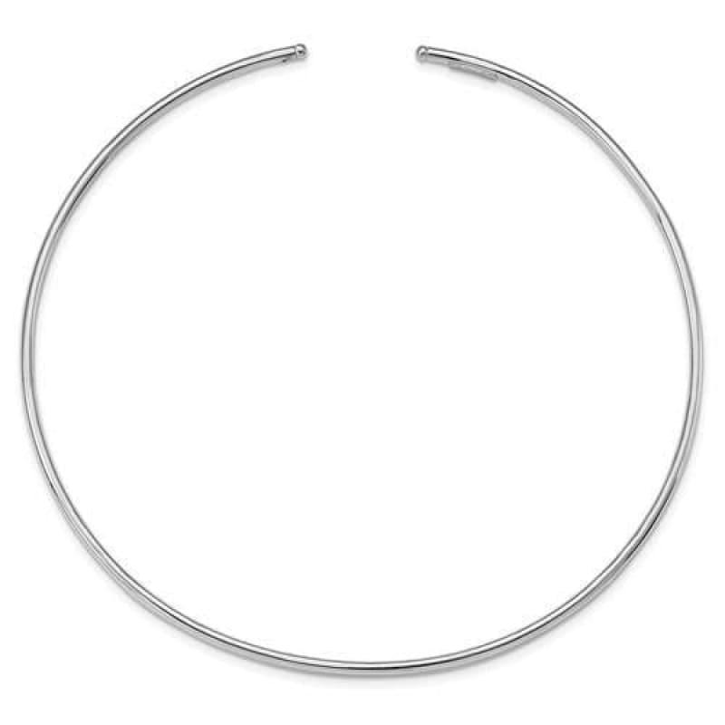 Sterling Silver Rhodium-plated Neck Collar Necklace | Weight: 7.2 grams, Length: mm, Width: mm - Seattle Gold Grillz