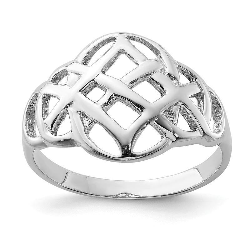 Sterling Silver Rhodium-plated Polished Fancy Ring - Seattle Gold Grillz