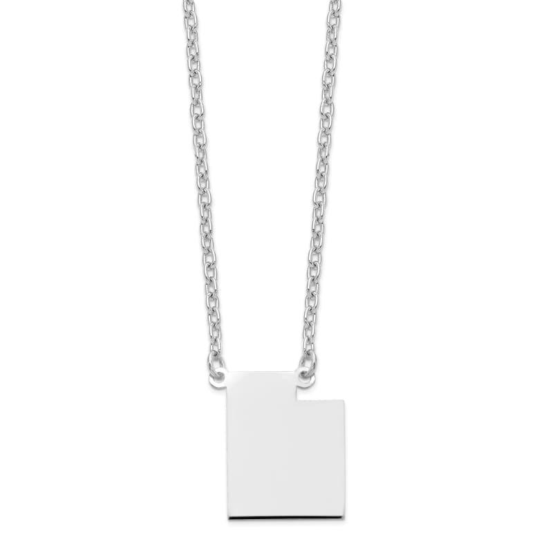 Sterling Silver Rhodium-plated UT State Pendant with chain - Seattle Gold Grillz