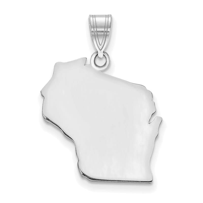 Sterling Silver Rhodium-plated WI State Pendant Bail Only - Seattle Gold Grillz