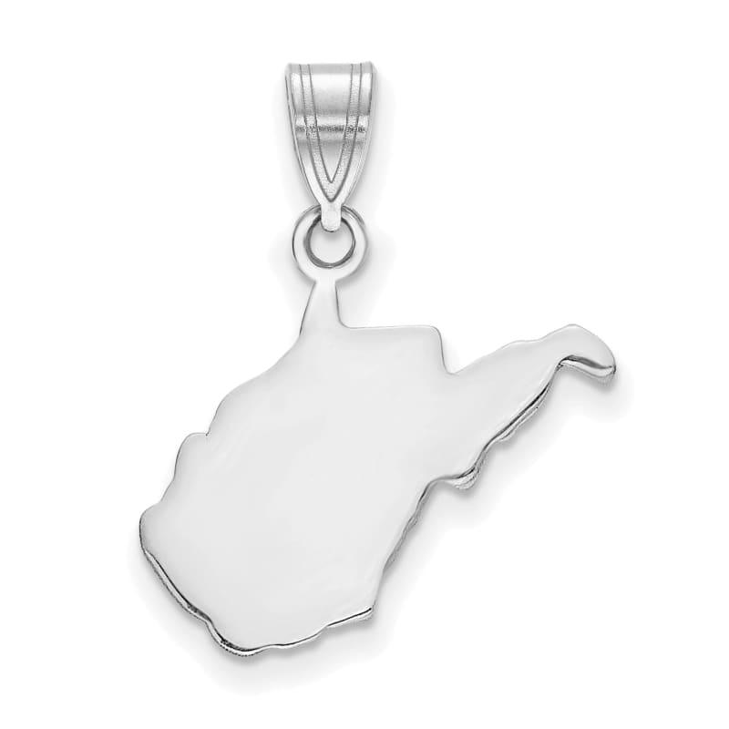 Sterling Silver Rhodium-plated WV State Pendant Bail Only - Seattle Gold Grillz