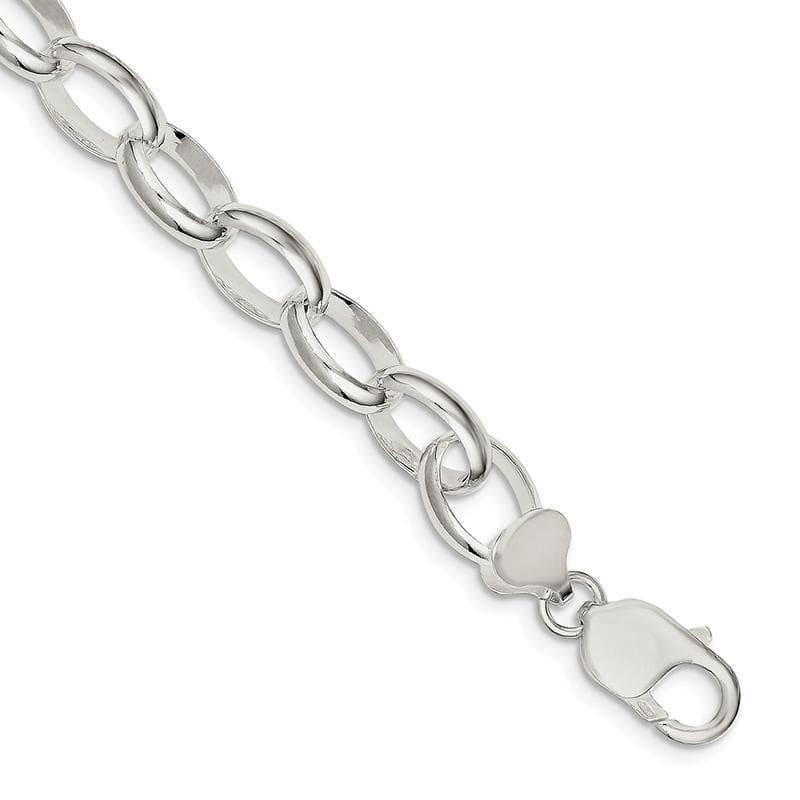 Sterling Silver Rolo Bracelet | Weight: 22.14 grams, Length: 7.5mm, Width: mm - Seattle Gold Grillz