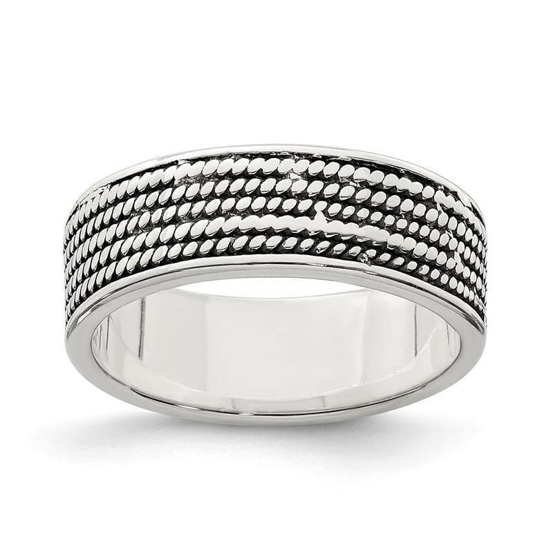 Sterling Silver Rope Design Ring - Seattle Gold Grillz