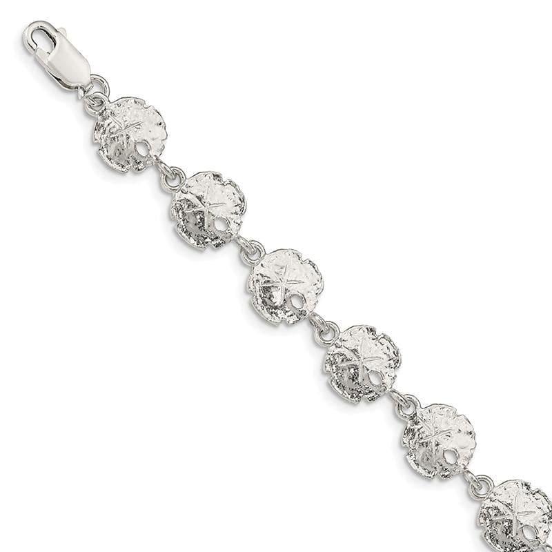 Sterling Silver Sand Dollars Bracelet | Weight: 7.49 grams, Length: 7mm, Width: mm - Seattle Gold Grillz