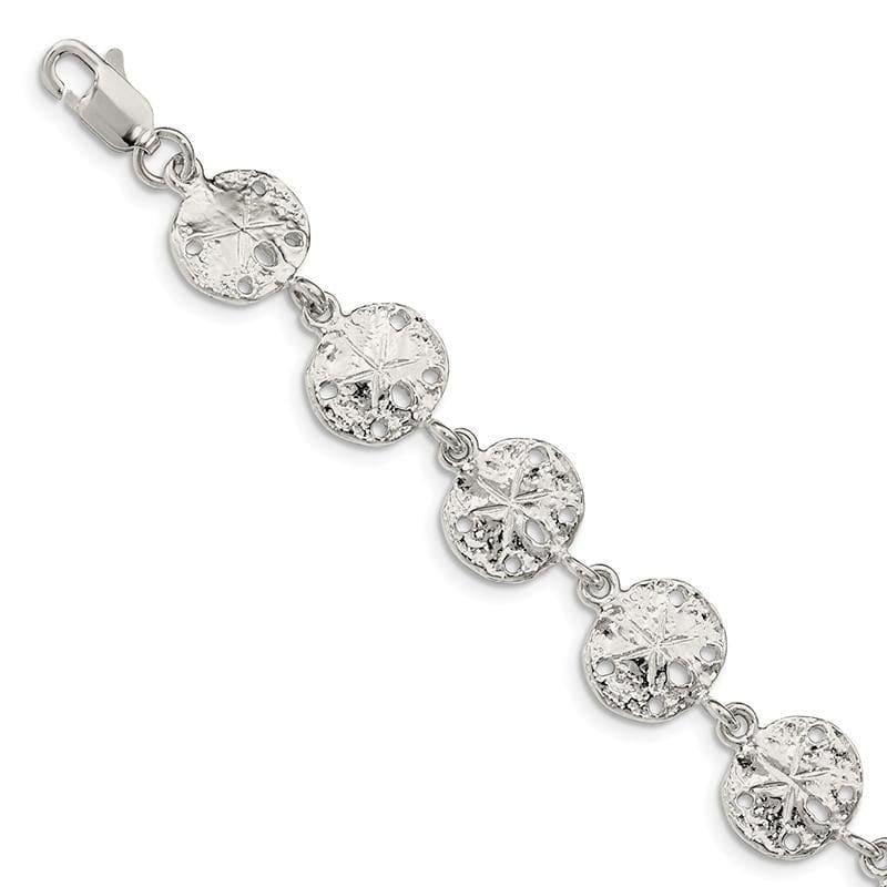 Sterling Silver Sand Dollars Bracelet | Weight: 9.27 grams, Length: 7mm, Width: mm - Seattle Gold Grillz