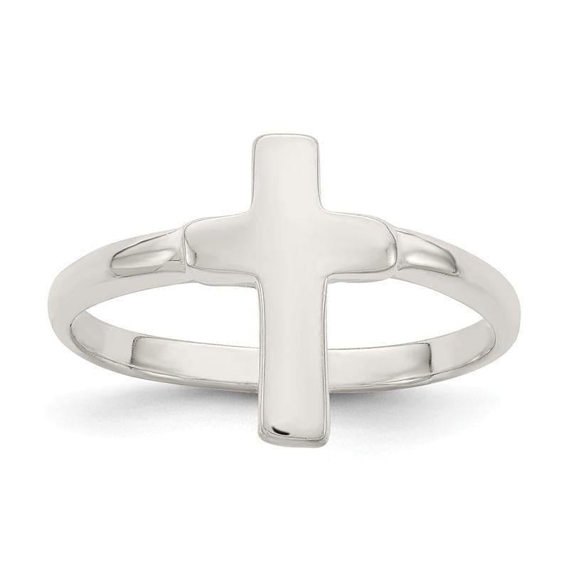 Sterling Silver Solid Cross Ring - Seattle Gold Grillz