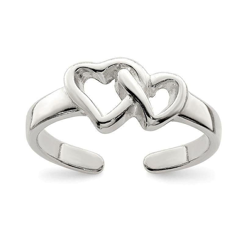 Sterling Silver Solid Heart Toe Ring - Seattle Gold Grillz