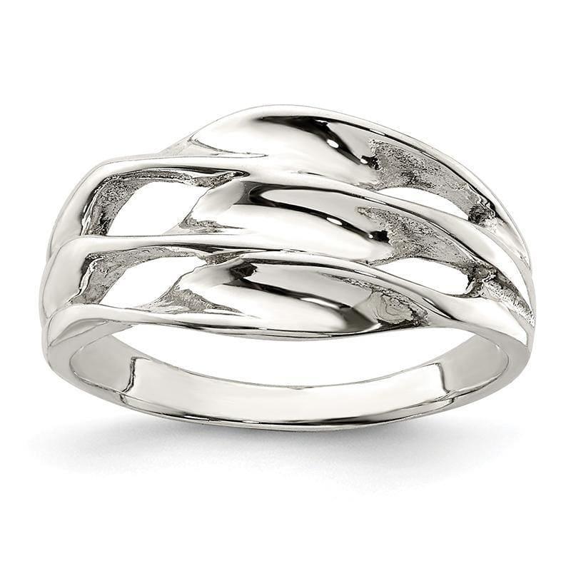 Sterling Silver Solid Ribbed Ring - Seattle Gold Grillz