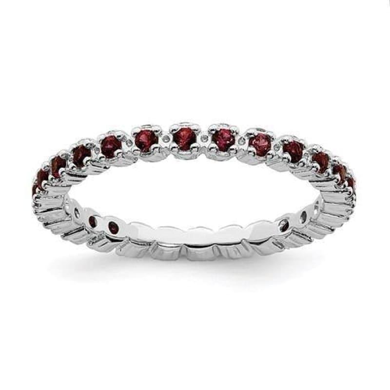 Sterling Silver Stackable Expressions Garnet Ring - Seattle Gold Grillz