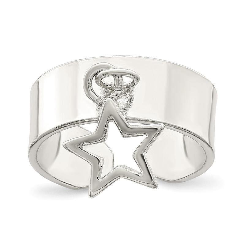 Sterling Silver Star Dangle Toe Ring - Seattle Gold Grillz