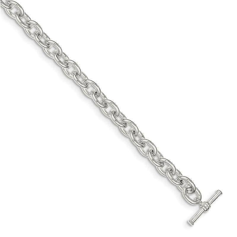 Sterling Silver Toggle Link Bracelet | Weight: 11.1 grams, Length: 7.5mm, Width: mm - Seattle Gold Grillz