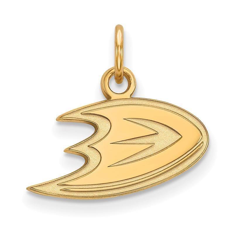 Sterling Silver w-GP NHL LogoArt Anaheim Ducks XS Pendant - Seattle Gold Grillz