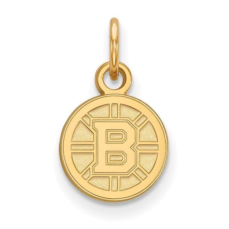 Sterling Silver w-GP NHL LogoArt Boston Bruins XS Pendant - Seattle Gold Grillz