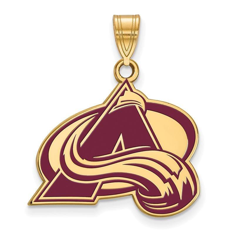 Sterling Silver w-GP NHL LogoArt Colorado Avalanche Large Enamel Pendant - Seattle Gold Grillz