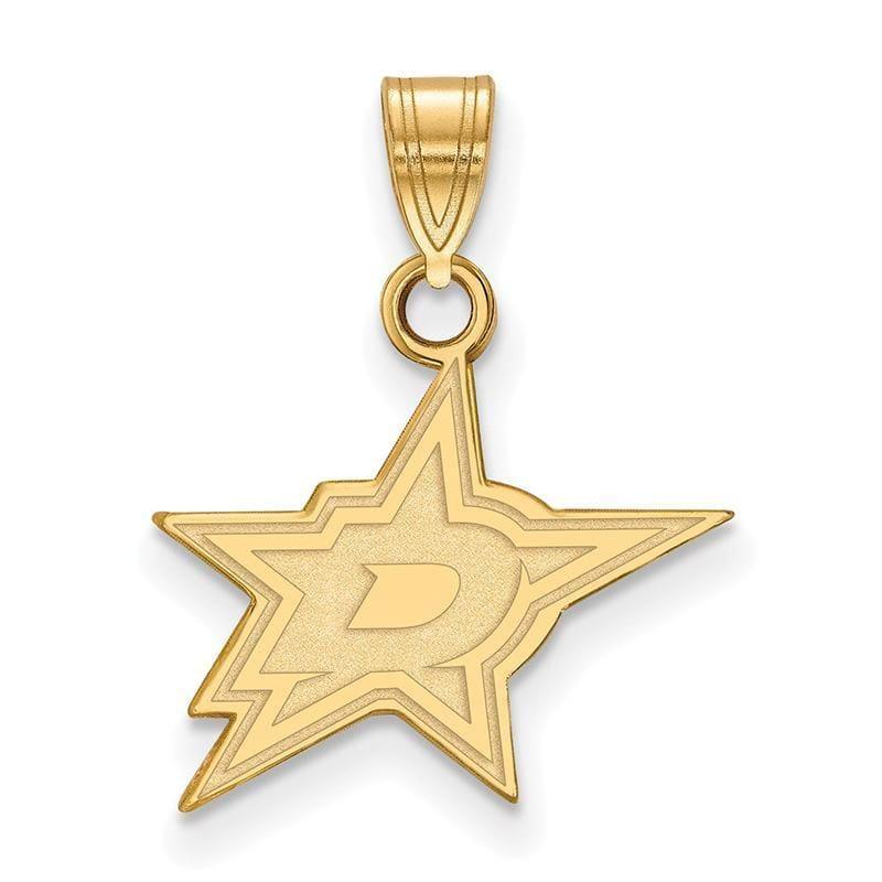 Sterling Silver w-GP NHL LogoArt Dallas Stars Small Pendant - Seattle Gold Grillz