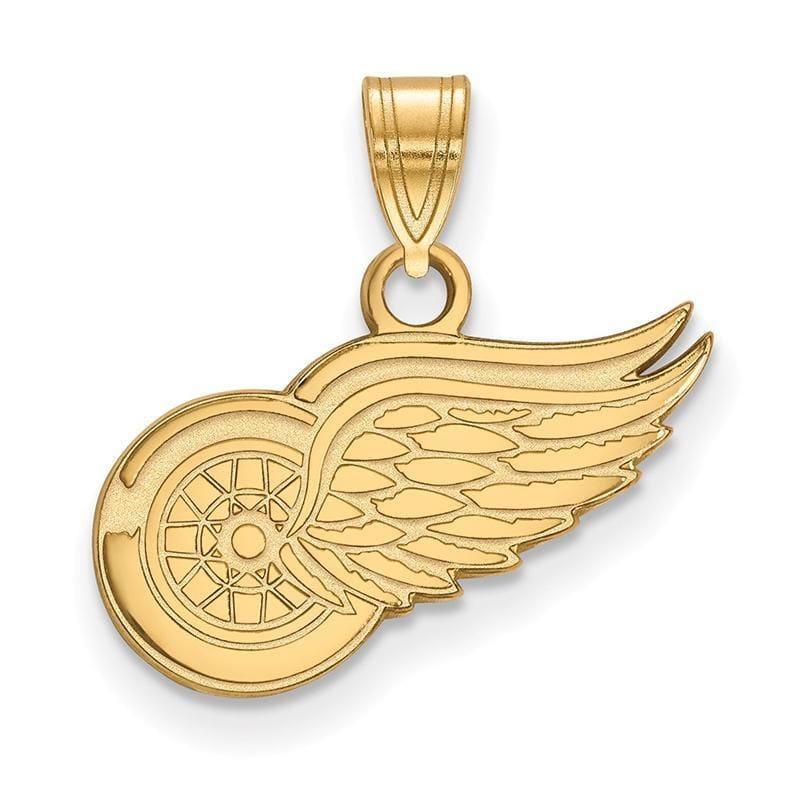 Sterling Silver w-GP NHL LogoArt Detroit Red Wings Small Pendant - Seattle Gold Grillz