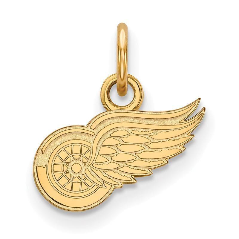 Sterling Silver w-GP NHL LogoArt Detroit Red Wings XS Pendant - Seattle Gold Grillz