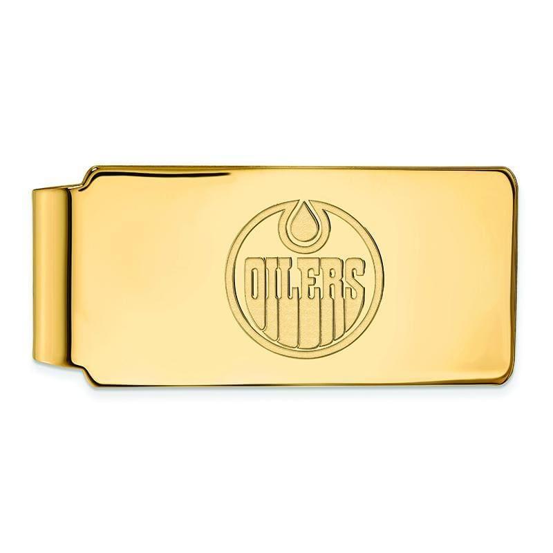 Sterling Silver w-GP NHL LogoArt Edmonton Oilers Money Clip - Seattle Gold Grillz