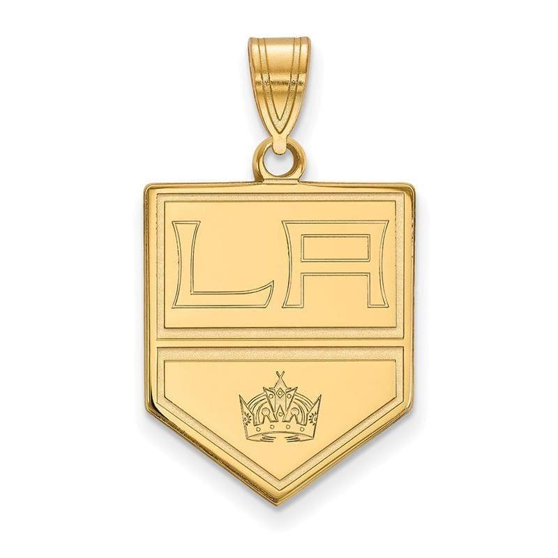 Sterling Silver w-GP NHL LogoArt Los Angeles Kings Large Pendant - Seattle Gold Grillz