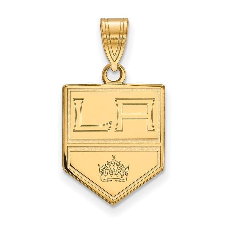 Sterling Silver w-GP NHL LogoArt Los Angeles Kings Medium Pendant - Seattle Gold Grillz