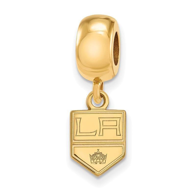 Sterling Silver w-GP NHL LogoArt Los Angeles Kings XS Dangle Bead Charm - Seattle Gold Grillz