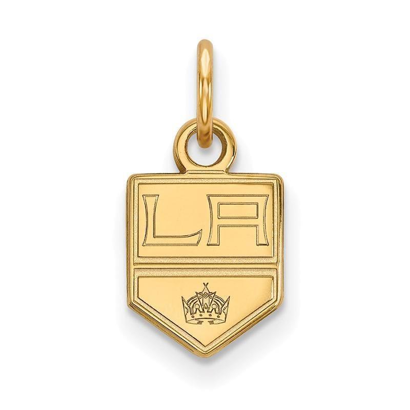 Sterling Silver w-GP NHL LogoArt Los Angeles Kings XS Pendant - Seattle Gold Grillz