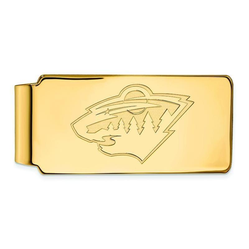 Sterling Silver w-GP NHL LogoArt Minnesota Wild Money Clip - Seattle Gold Grillz