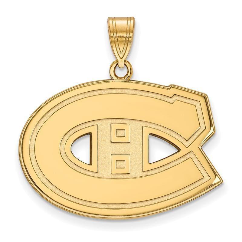 Sterling Silver w-GP NHL LogoArt Montreal Canadiens Large Pendant - Seattle Gold Grillz