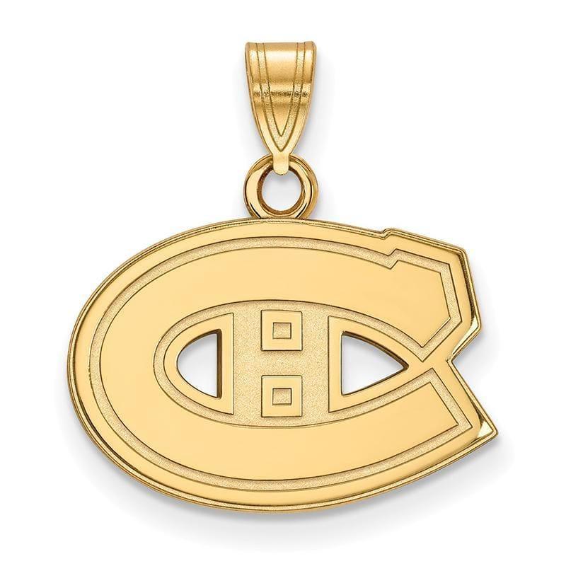 Sterling Silver w-GP NHL LogoArt Montreal Canadiens Small Pendant - Seattle Gold Grillz