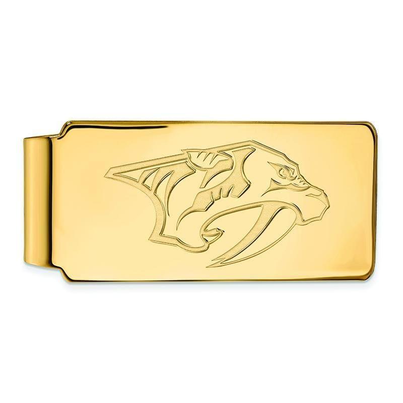 Sterling Silver w-GP NHL LogoArt Nashville Predators Money Clip - Seattle Gold Grillz