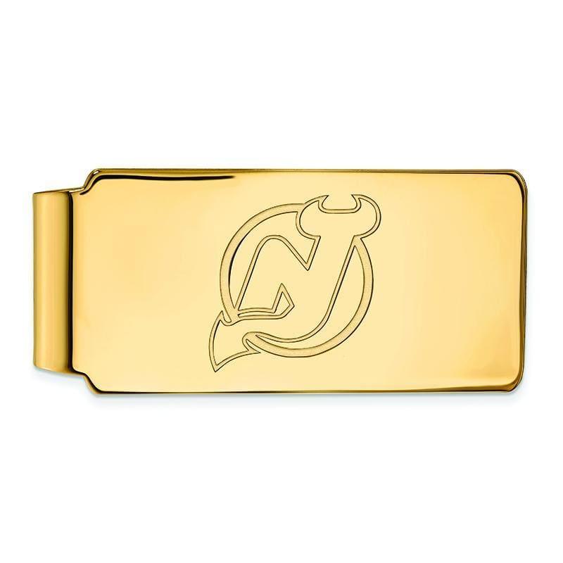 Sterling Silver w-GP NHL LogoArt New Jersey Devils Money Clip - Seattle Gold Grillz