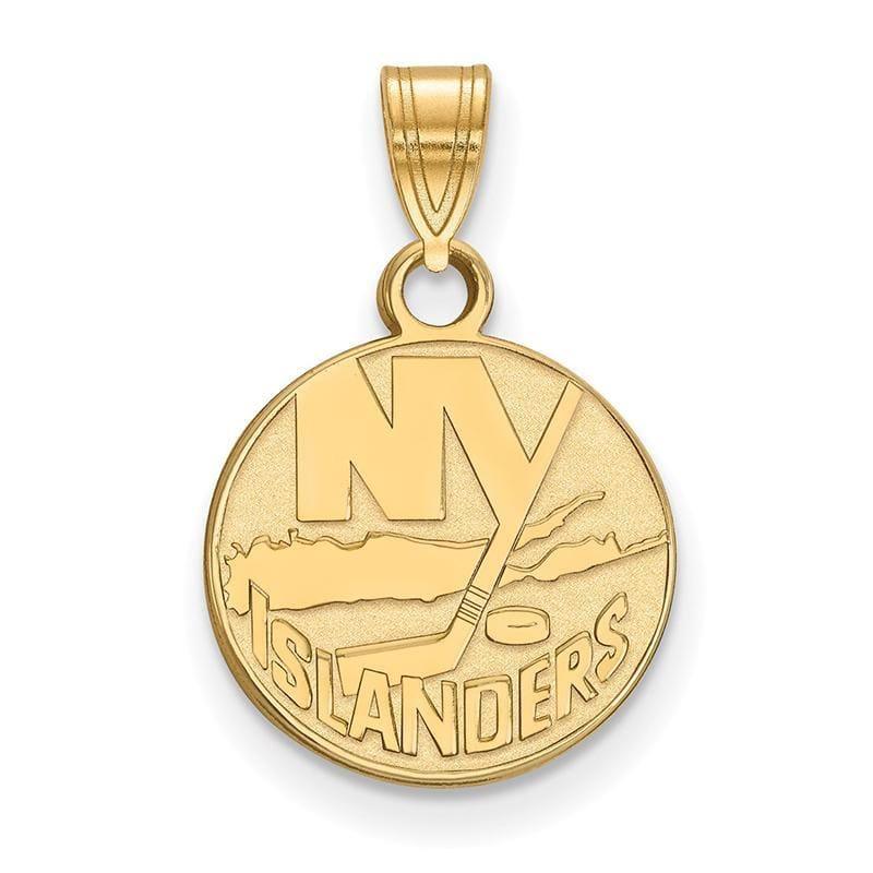 Sterling Silver w-GP NHL LogoArt New York Islanders Small Pendant - Seattle Gold Grillz