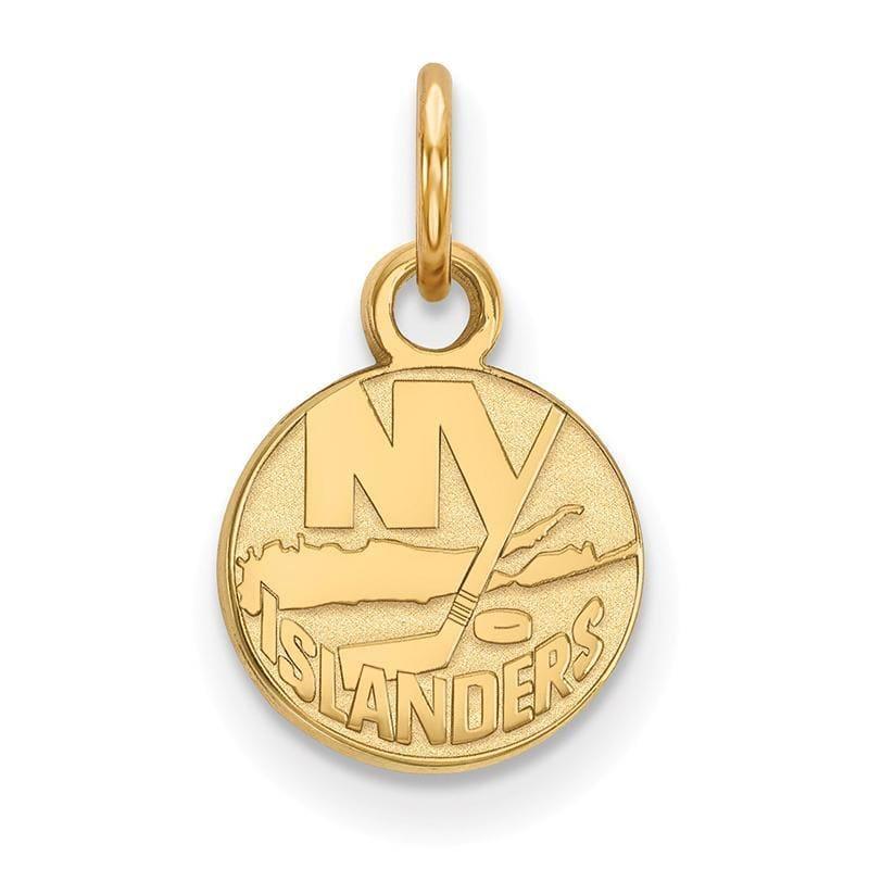 Sterling Silver w-GP NHL LogoArt New York Islanders XS Pendant - Seattle Gold Grillz