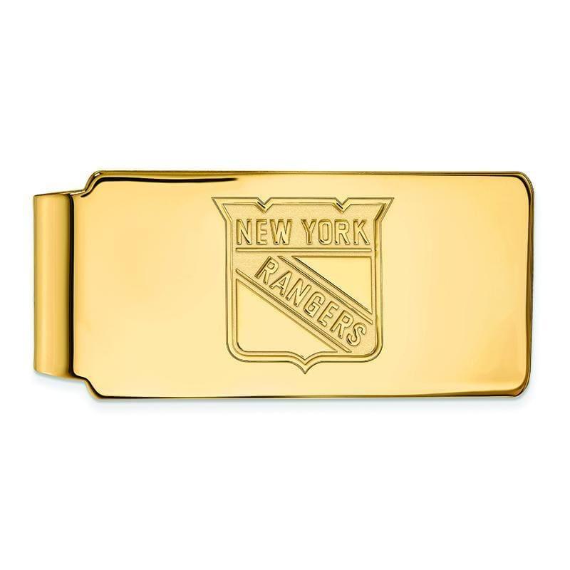 Sterling Silver w-GP NHL LogoArt New York Rangers Money Clip - Seattle Gold Grillz