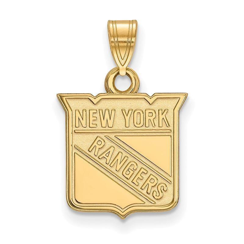 Sterling Silver w-GP NHL LogoArt New York Rangers Small Pendant - Seattle Gold Grillz