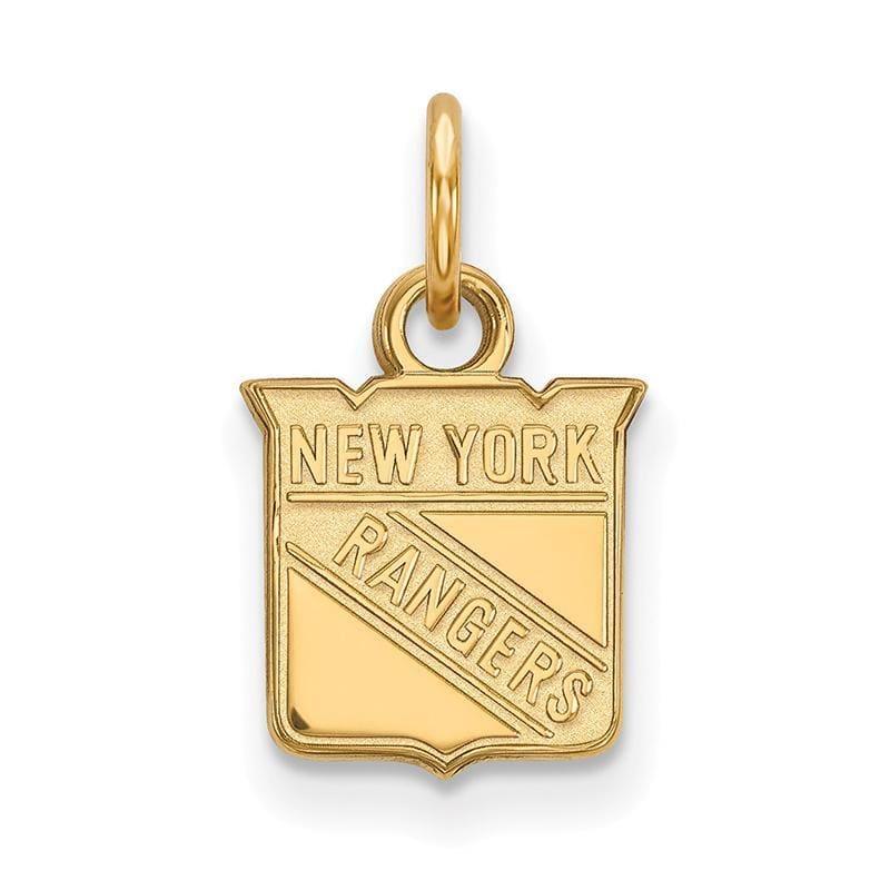 Sterling Silver w-GP NHL LogoArt New York Rangers XS Pendant - Seattle Gold Grillz