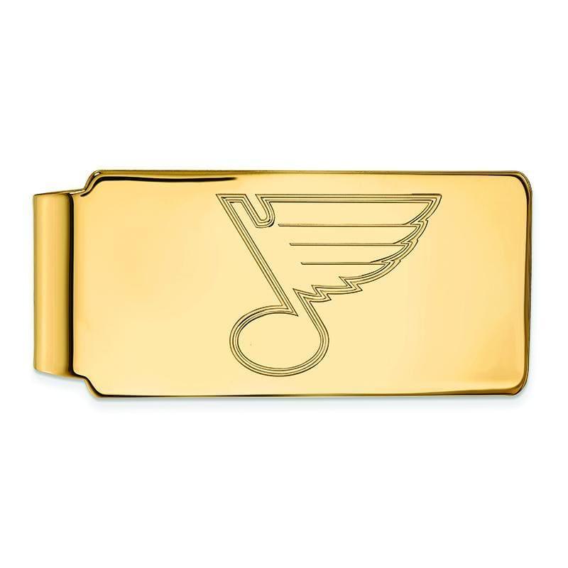 Sterling Silver w-GP NHL LogoArt St. Louis Blues Money Clip - Seattle Gold Grillz