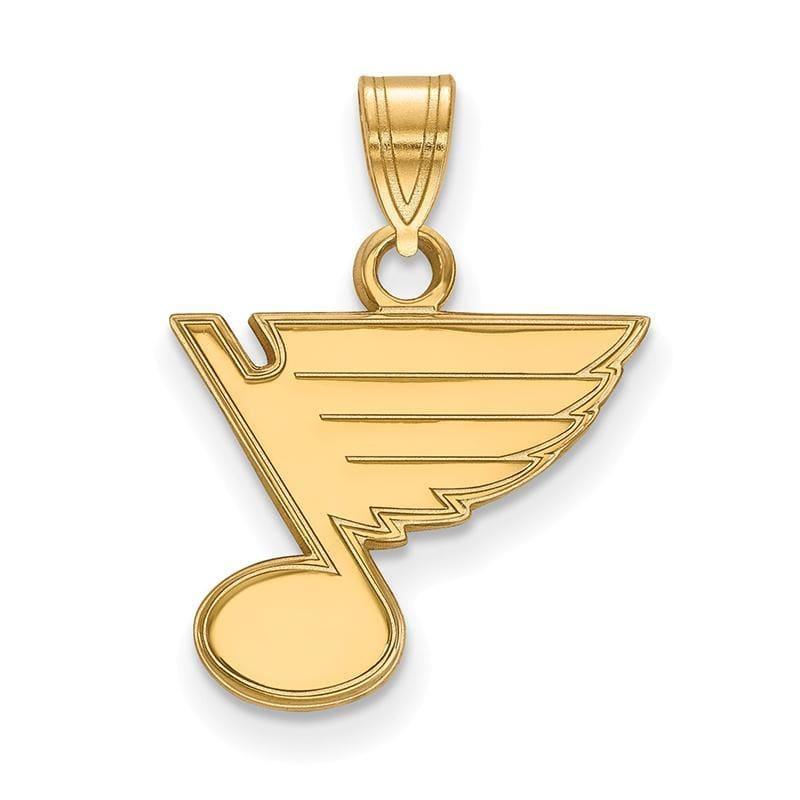 Sterling Silver w-GP NHL LogoArt St. Louis Blues Small Pendant - Seattle Gold Grillz