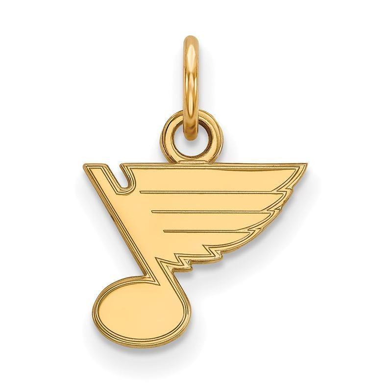 Sterling Silver w-GP NHL LogoArt St. Louis Blues XS Pendant - Seattle Gold Grillz