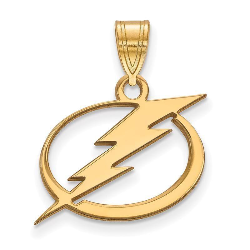 Sterling Silver w-GP NHL LogoArt Tampa Bay Lightning Medium Pendant - Seattle Gold Grillz