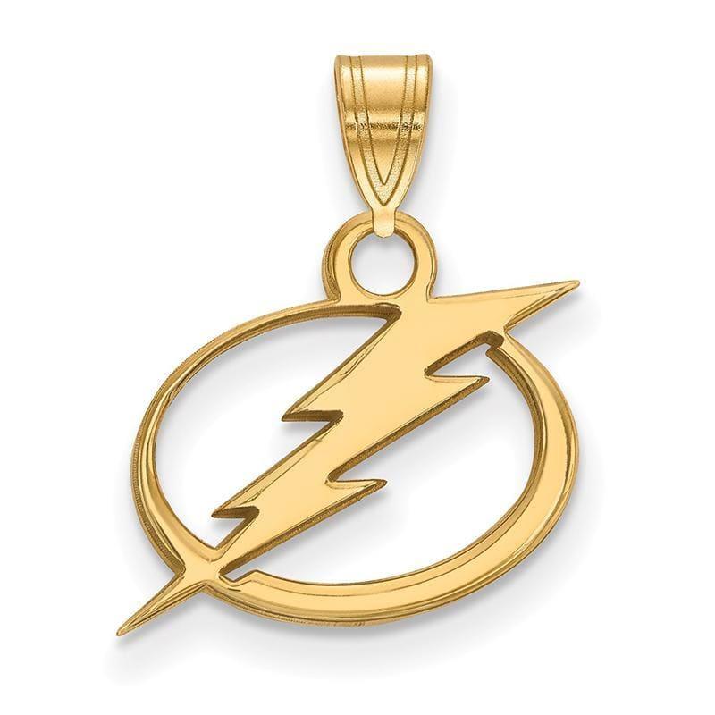 Sterling Silver w-GP NHL LogoArt Tampa Bay Lightning Small Pendant - Seattle Gold Grillz