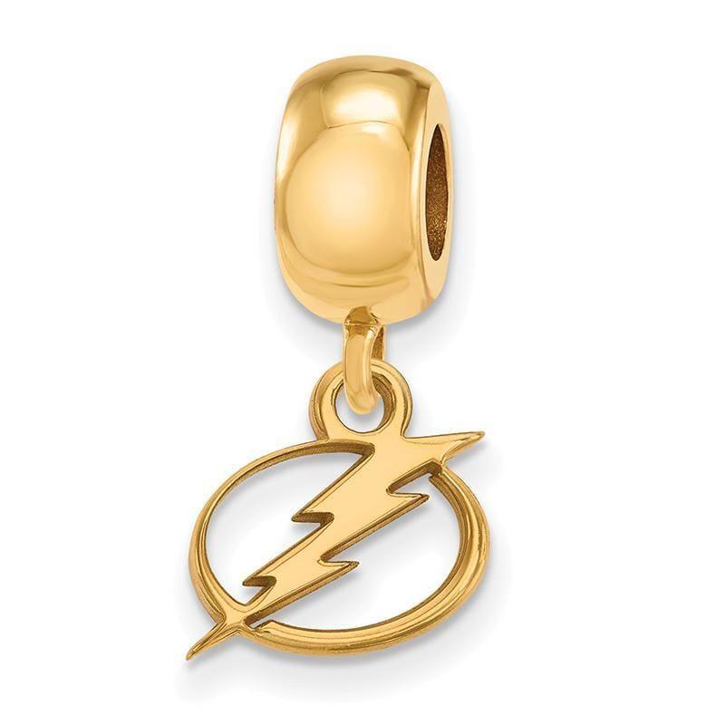 Sterling Silver w-GP NHL LogoArt Tampa Bay Lightning XS Dangle Bead Charm - Seattle Gold Grillz