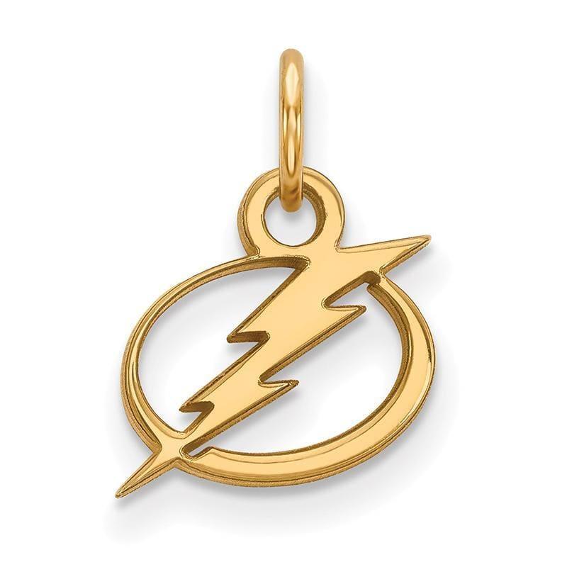 Sterling Silver w-GP NHL LogoArt Tampa Bay Lightning XS Pendant - Seattle Gold Grillz