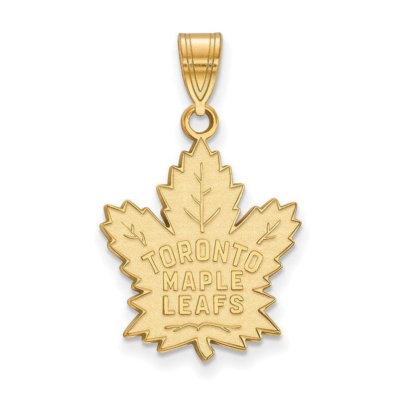 Sterling Silver w-GP NHL LogoArt Toronto Maple Leafs Large Pendant - Seattle Gold Grillz